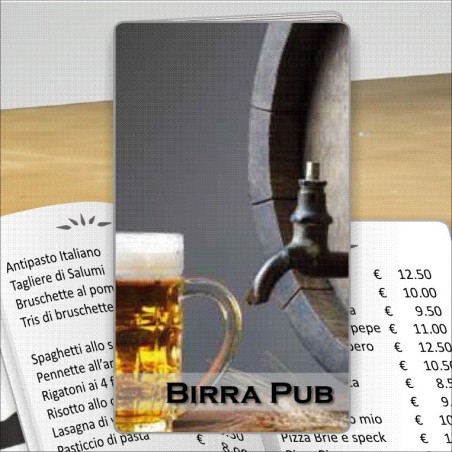 Porta menù personalizzabile Birreria 04 Transparent formato SLIM