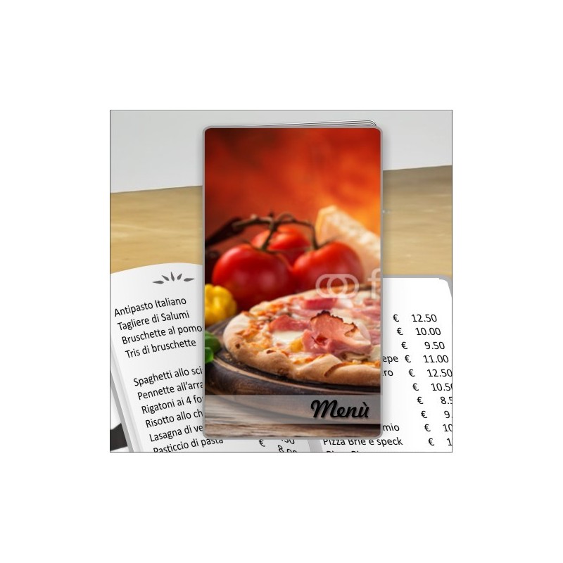 Porta menù personalizzabile Pizzeria 26 formato SLIM