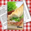 Porta menù personalizzabile per Paninoteca 48 Transparent formato SLIM