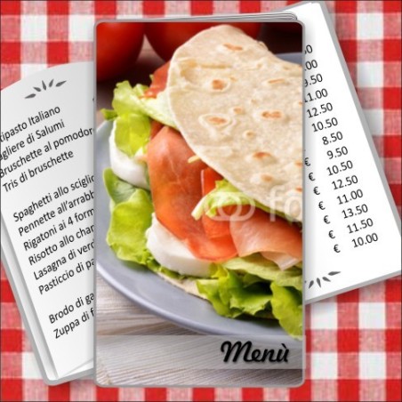 Porta menù personalizzabile per Paninoteca 53 Transparent formato SLIM