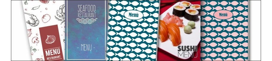 Porta menu mare eco per ristoranti con specialità di mare