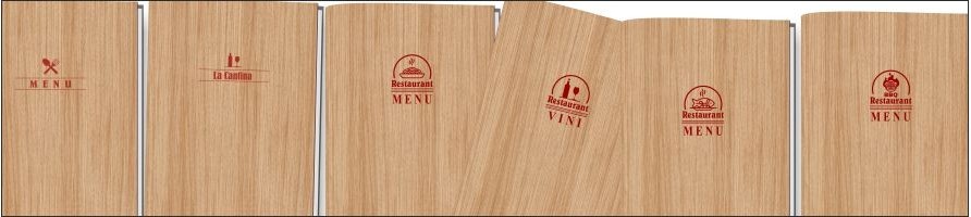 Porta menù con finitura legno betulla interni buste porta menu.